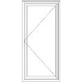 ND1 Full Pane | Single Side Opener Wooden Windows Technical Drawing